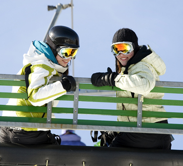 Ski jacket fashion on chairlift